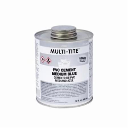 United Elchem MULTITITE 2700 MEDIUM HOT LOW VOC ALLPURPOSE PVC SOLVENT CEMENT, 8 OZ, TRANSLUCENT LIQUID, BLUE 2756S